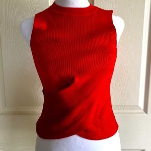 Sleeveless in red can easily fit size 2-4 twisted top